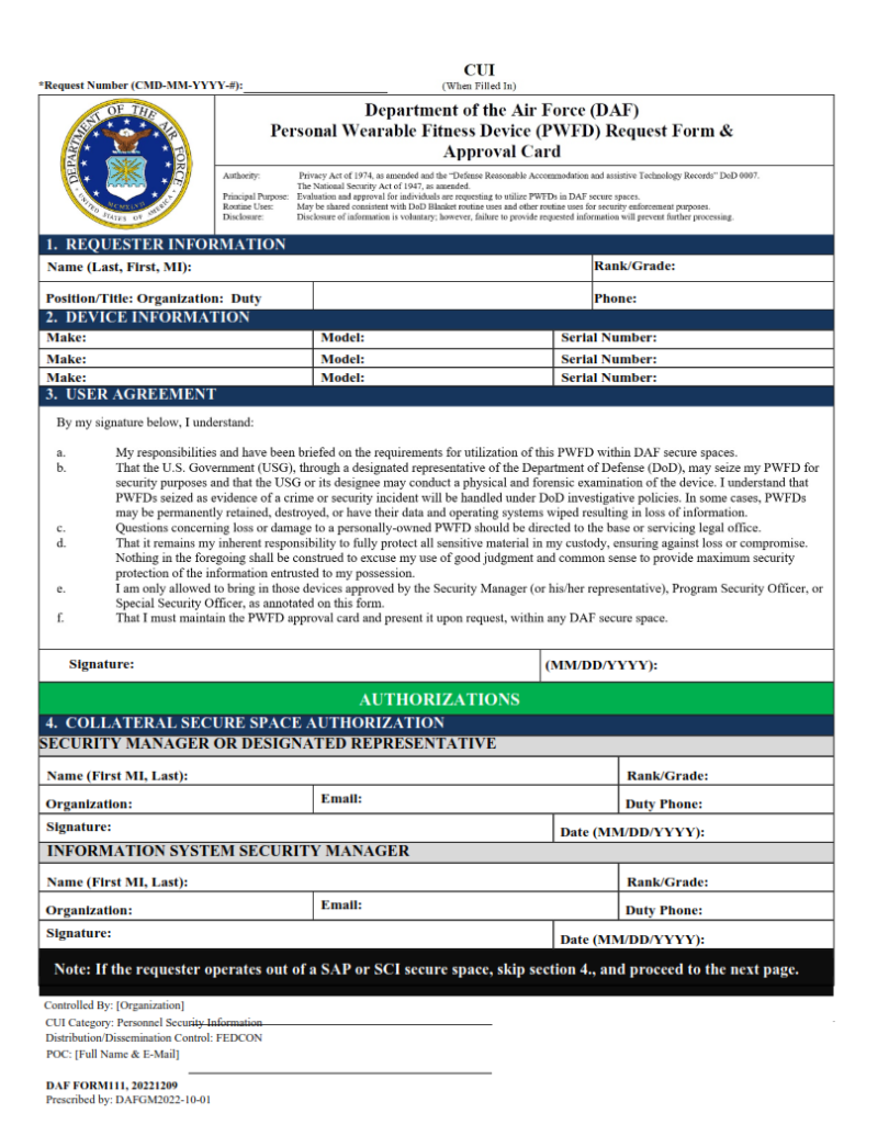 Daf Form Daf Personal Wearable Fitness Device Request Form