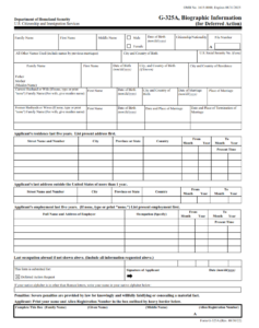 G-325A Form - Biographic Information (For Deferred Action)