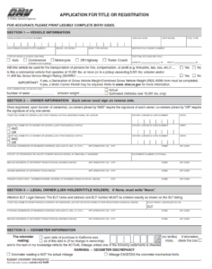 REG 343 - Application for Title or Registration Verification of Vehicle Page 1