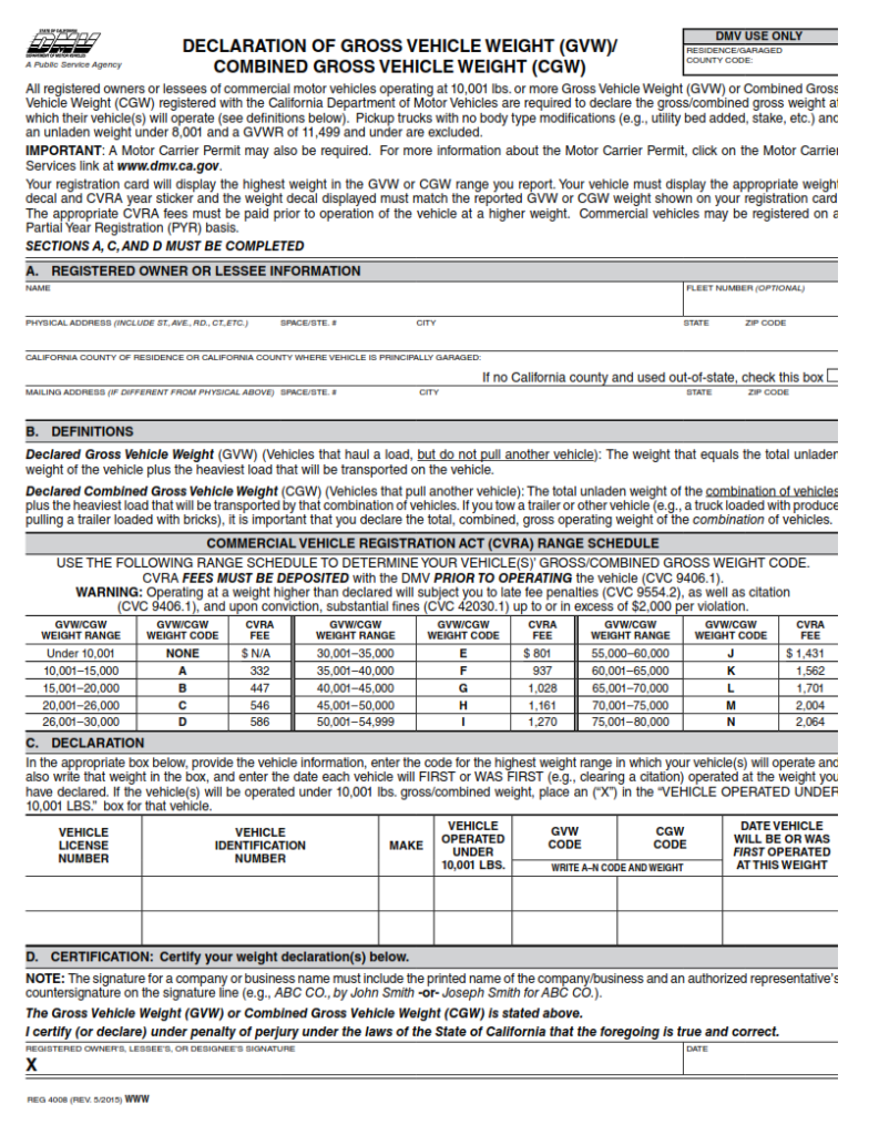 REG 4008 Declaration Of GVW CGW Finder Doc reg-4008-declaration-of-gvw-cgw-finder-doc
