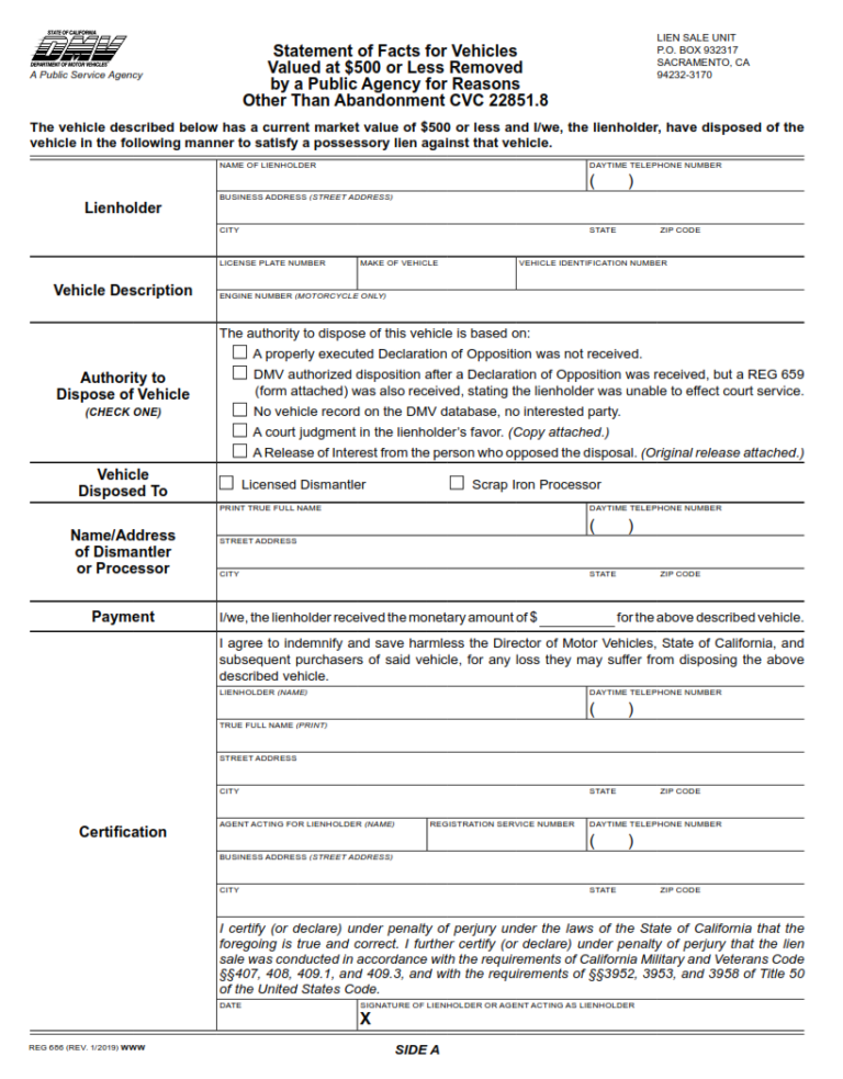 California DMV Form | Finder Doc