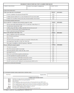 AF Form 14 - 356 Reject Due-In Detail Not Loaded Checklist Page 1