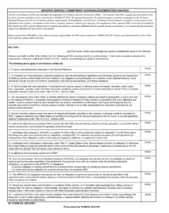 AF Form 64 - Reserve Service Commitment Acknowledgement Declination Page 1
