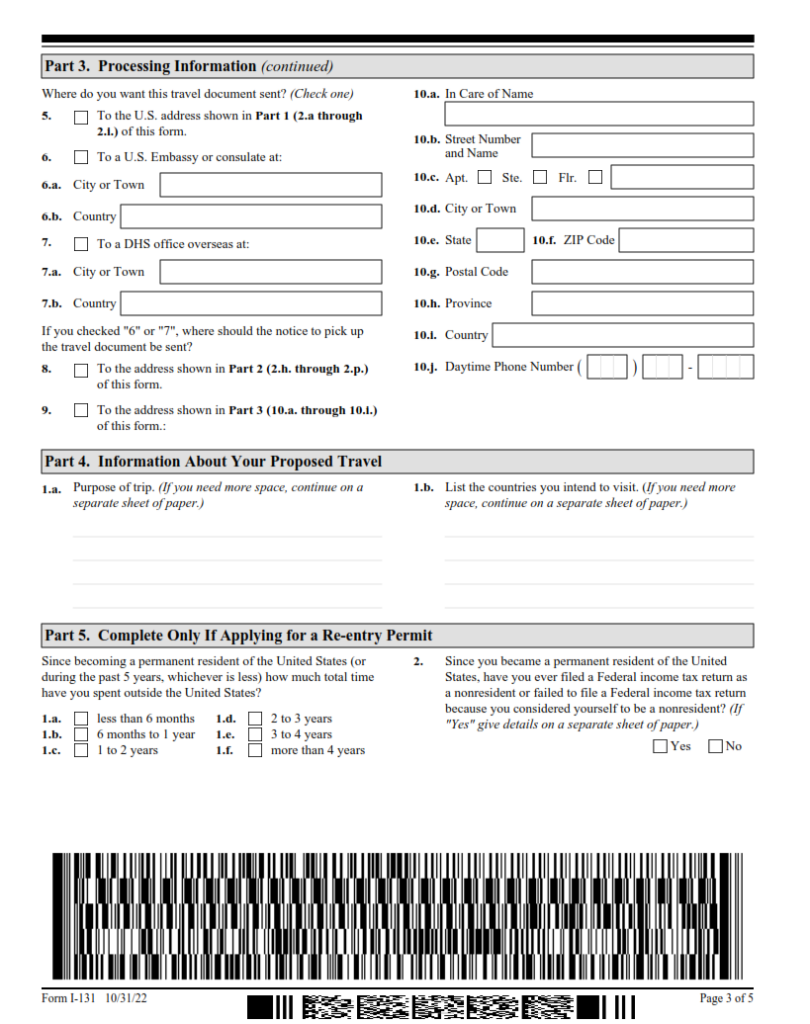 I-131 Form – Application for Travel Document | Finder Doc