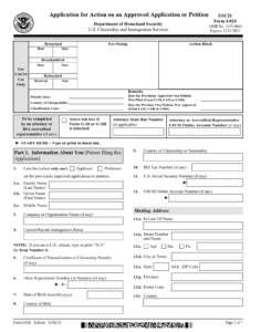 I-824 Form - Application for Action on an Approved Application or Petition Page 1