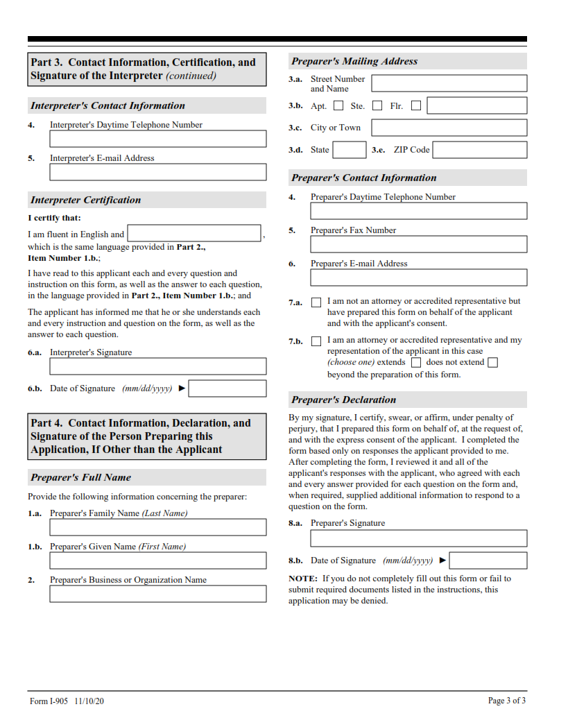 I-905 Form - Application for Authorization to Issue Certification for Health Care Workers Page 3