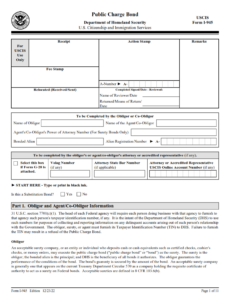 I-945 Form - Public Charge Bond page 1