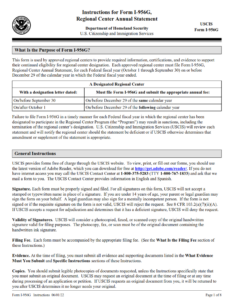 I-956G Form - Regional Center Annual Statement Page 1