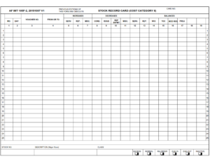 AF Form 105F2 - Stock Record Card (Cost Category Ii)