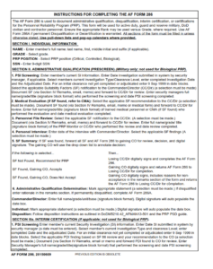 AF Form 286 - Personnel Reliability Program (PRP) Qualification or Certification Action Page 1