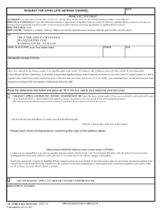 AF Form 304 - Request For Appellate Defense Counsel