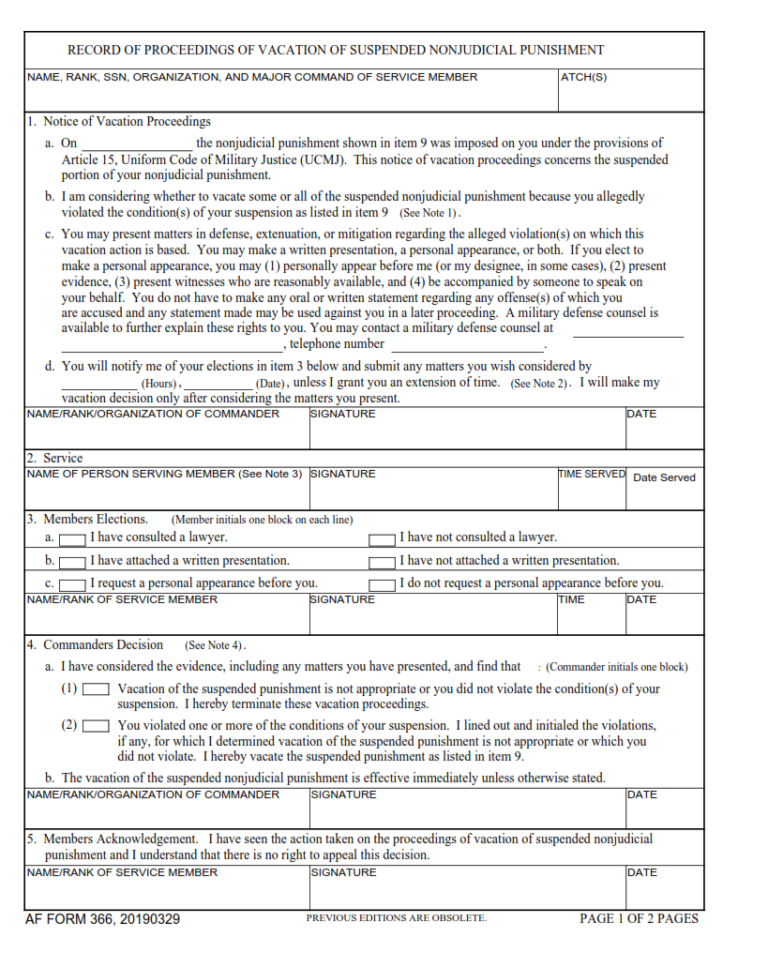 AF Form 348R – Line of Duty Determination for Restricted Report of ...