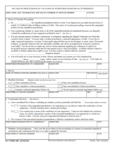 AF Form 366 - Record Of Proceedings Of Vacation Of Suspended Nonjudicial Punishment Page 1