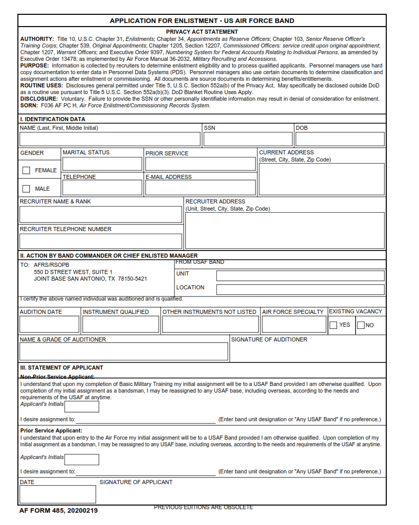 AF Form 469 - Duty Limiting Condition Report