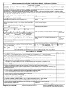 AF Form 477 - Application For Delay From Entry On Extended Active Duty