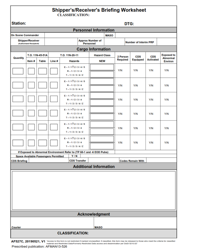AF Form 527C Shipper Receiver s Briefing Worksheet Finder Doc af-form-527c-shipper-receiver-s-briefing-worksheet-finder-doc