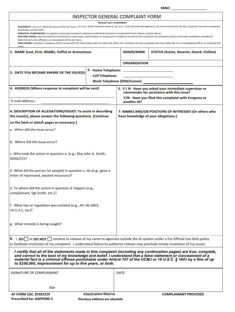 SF Form 186 - Federal Write-In Absentee Ballot For General Elections