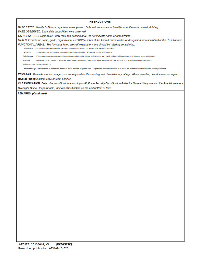 AF Form 527F - Checklist for Nuclear Mission Support Page 2