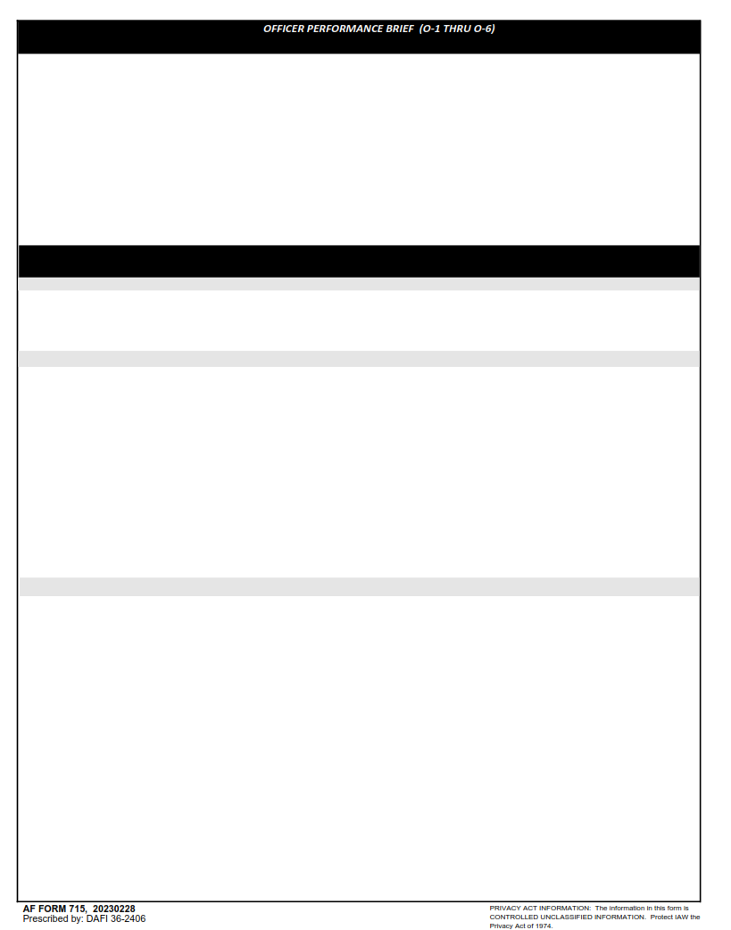 AF Form 715 Officer Performance Brief Finder Doc