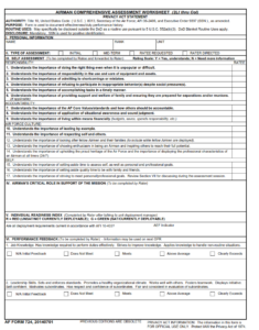AF Form 724 - Airman Comprehensive Assessment Worksheet (2lt Thru Col) Part 1