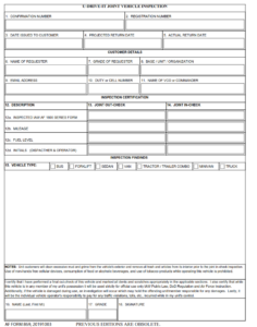 AF Form 869 - U-DRIVE-IT Joint Vehicle Inspection