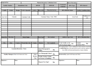 AF Form 914 - Physical Inventory Validation Form Part 1