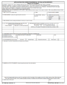 AF Form 948 - Application for Correction Removal of Evaluation Reports