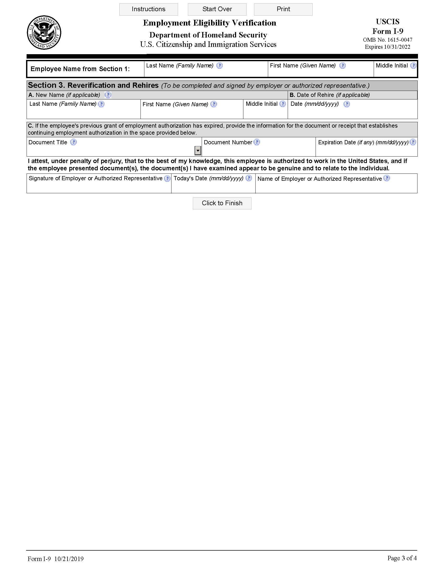 I9 Form 2023 Printable, Fillable PDF