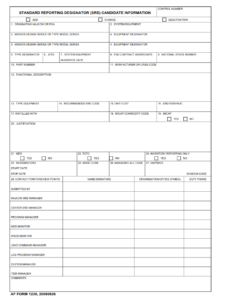 AF Form 1230 - Standard Reporting Designator (SRD) Candidate Information part 1