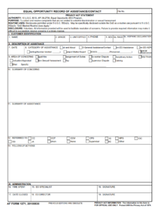 AF Form 1271 - Military Equal Opportunity Record Of Assistance