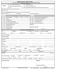AF Form 1864 - Perioperative Nursing Record (DD Form 2005, Privacy Act Statement serves)