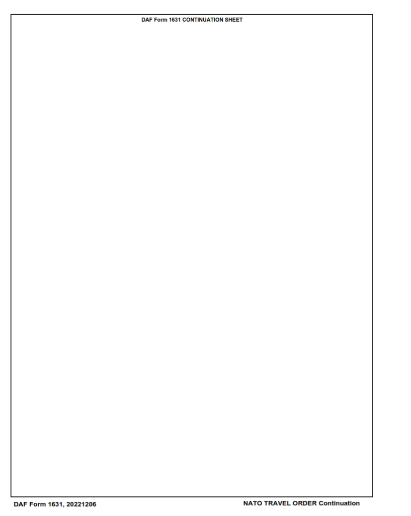 DAF Form 1631 Nato Travel Order Ordre De Mission Otan Finder Doc daf-form-1631-nato-travel-order-ordre-de-mission-otan-finder-doc