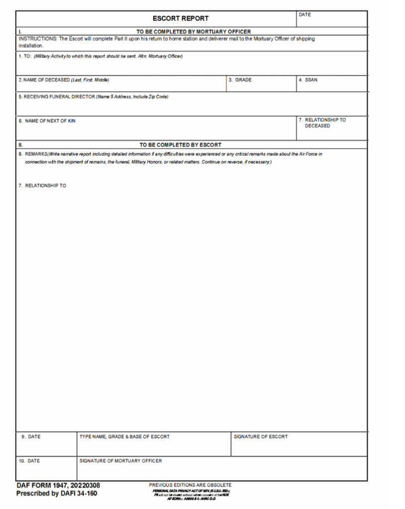 DAF Form 1947 Escort Report Finder Doc daf-form-1947-escort-report-finder-doc