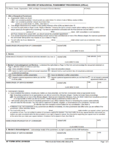 AF Form 3070C - Record Of Nonjudicial Punishment Proceedings (Officer) Part 1