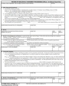 AF Form 3070E - Record Of Nonjudicial Punishment Proceedings (Officer) - Air National Guard Only Part 1